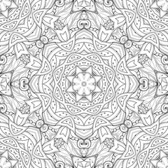 Vector Seamless Abstract Black and White Tribal Pattern