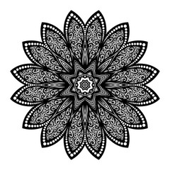 Vector Beautiful Deco Black Mandala