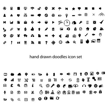 illustration vector hand drawn doodles computer icon set