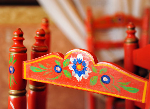 Detalle de una silla tradicional andaluza