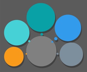 The scheme, five sectors, frame for text, infographics. 