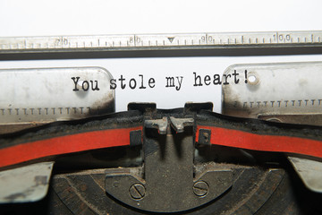 Sheet of paper with the inscription in the typewriter