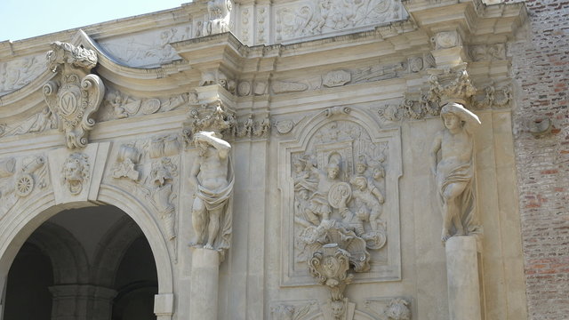 Atlas Statues Columns on Fortress