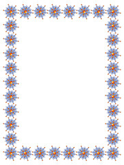 Winter frame with snowflakes