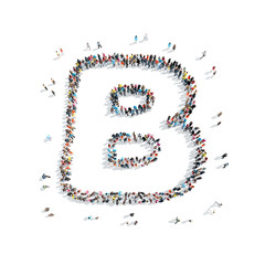people  shape letter cartoon