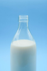  with milk on blue background
