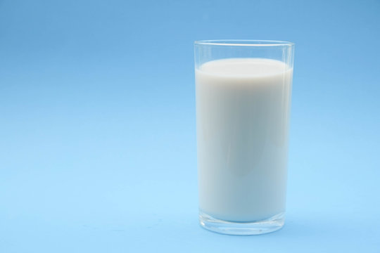  with milk on blue background