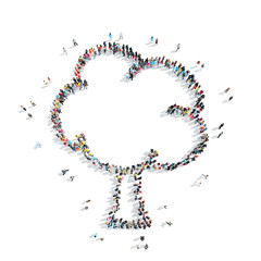 people shape  tree cartoon