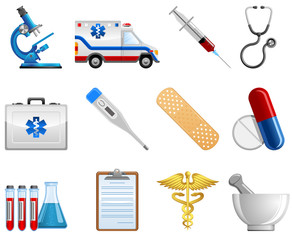 Healthcare icon set. Vector illustration.