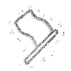 people shape  flag cartoon