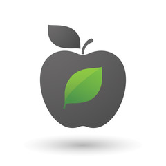 Apple icon with a green  leaf