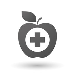 Obraz premium Apple icon with a round pharmacy sign