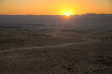 Sunset in Negev desert