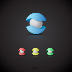 Abstract 3d icon set eps10