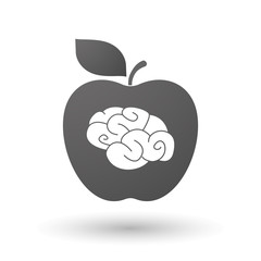 Apple icon with a brain