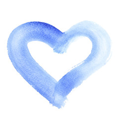 Blue watercolor heart