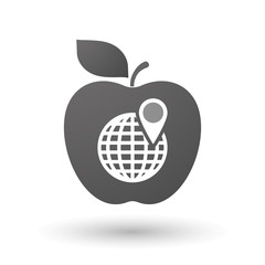 Apple icon with a world globe