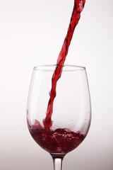 Glass with red wine