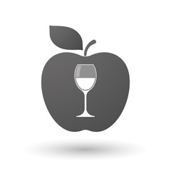 Apple icon with a cup of wine