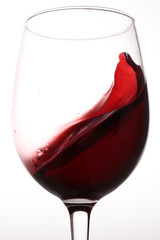 Glass with red wine