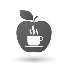 Apple icon with a cup of coffee