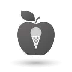 Apple icon with a cone ice cream