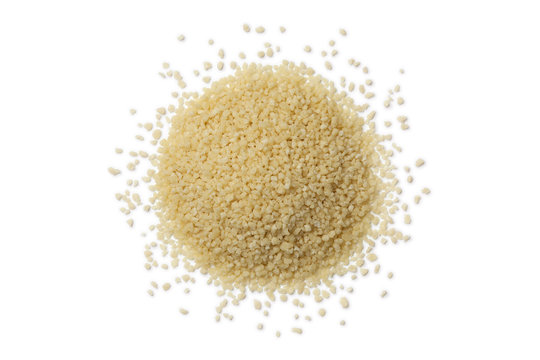 Heap of raw couscous grains