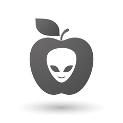 Apple icon with an alien face