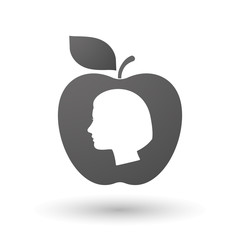 Apple icon with a female head