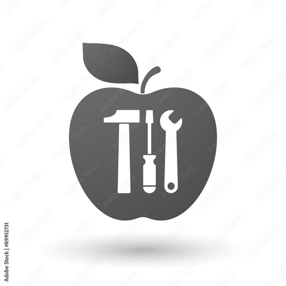 Wall mural Apple icon with a tool set