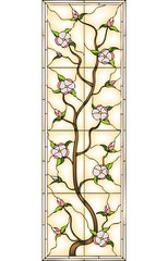 Flowers, stained glass window