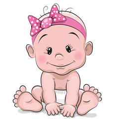 Cute cartoon baby girl