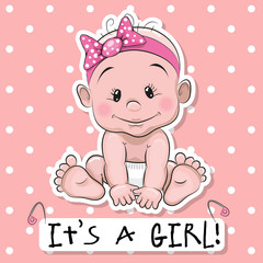 Cute cartoon baby girl