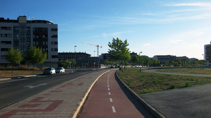 Fototapeta premium Carril bici por la ciudad.