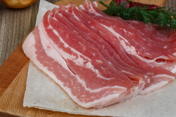 Raw bacon
