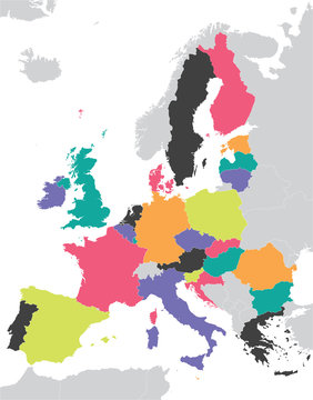 colorful European Union map