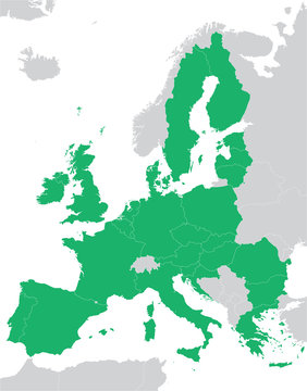 green European Union map