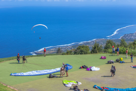  parapente, spot des Colima&ccedil;ons, &icirc;le de la R&eacute;union 