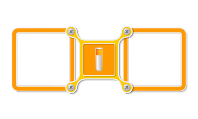 Two blank text areas and test tube