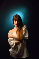 Young pretty woman portrait in studio