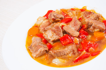 stewed meat with vegetables 