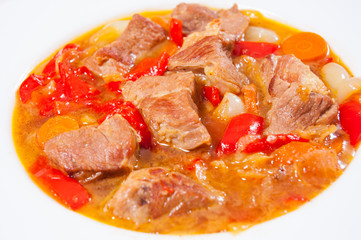 stewed meat with vegetables 