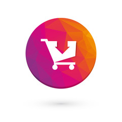 colored button shopping cart pink orange violet