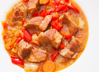 stewed meat with vegetables 