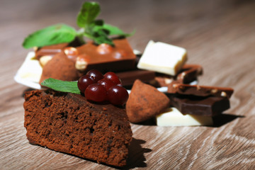 different chocolate mint dessert
