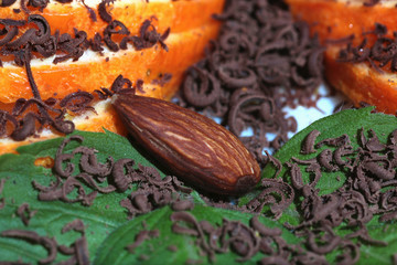 nuts chocolate chips and citrus