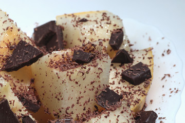 melon dessert with chocolate