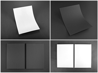 Blank flyer poster on grey to replace your design