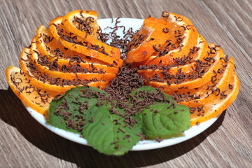 nuts chocolate chips and citrus