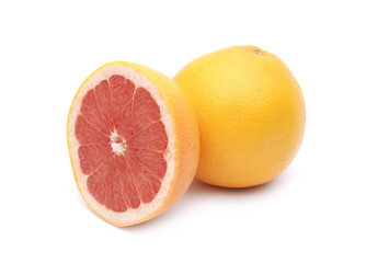 Grapefruits on white background